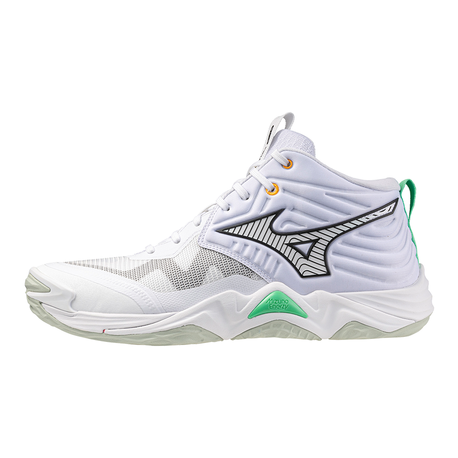Mizuno WAVE MOMENTUM ELITE MID White/Black/Frozen Emerald